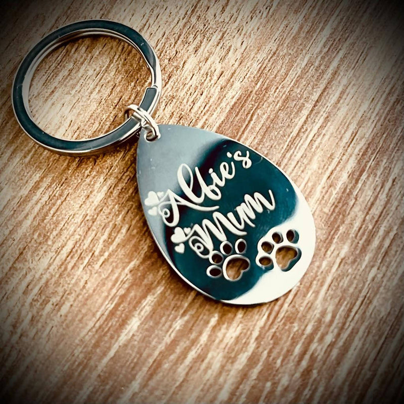 Personalised Pawprint keyring, Personalised Dog parent gift, Loss of Dog Gift, Pet Loss Keyring, Pet Dog Cat Sympathy Gifts