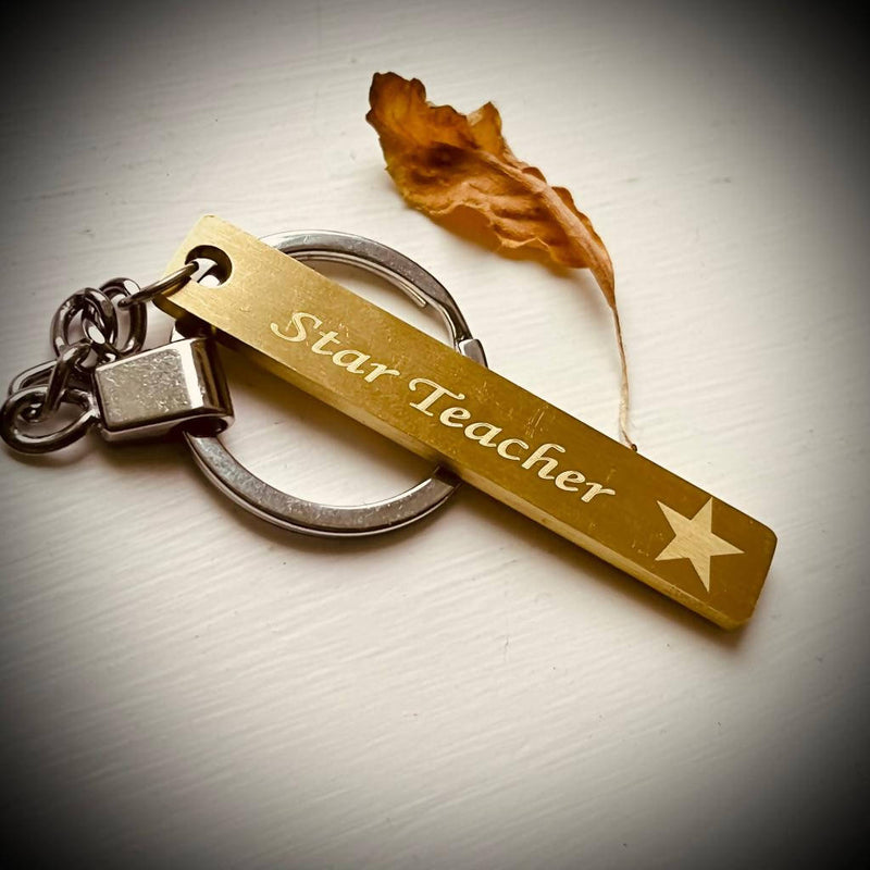 Personalised Bar Keyring, Personalised Gift, Engraved Keyring,Custom Bar Keyring, Stainless Steel, Gold, Birthday, Wedding favors, Anniversary, Couples, Father's Day Gift